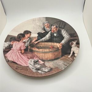 Norman Rockwell "Halloween Frolic" 1994 Bobbing for Apples Decorative Plate